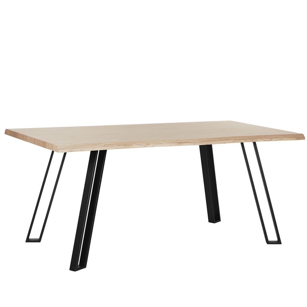 Beliani Jedálenský stôl svetlé drevo 180 x 90 cm GRAHAM